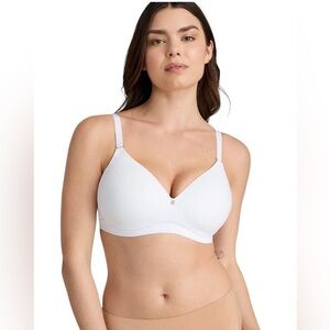 Honeylove - Crossover Bra White Wireless Smooth Support Sz 38 D